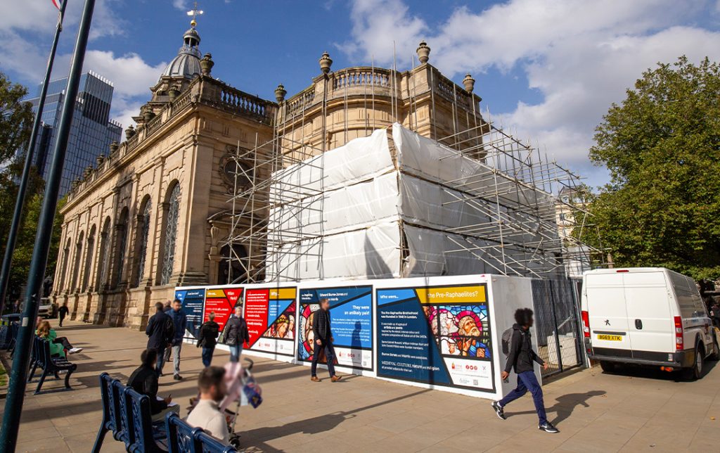 Project – Protective site hoarding for architectural masterpiece with Holy Well Glass